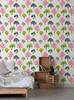 GW5191 Grace & Gardenia Watercolor Trees Peel and Stick Wallpaper Roll 20.5 inch Wide x 18 ft. Long, Pink Green Brown