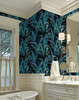 GW2231 Grace & Gardenia Midnight Tropical Banana Forest Peel and Stick Wallpaper Roll 20.5 inch Wide x 18 ft. Long, Blue