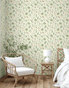 GW5211 Grace & Gardenia Watercolor Succulents on Texture Peel and Stick Wallpaper Roll 20.5 inch Wide x 18 ft. Long, Green Cream