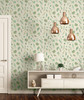 GW5211 Grace & Gardenia Watercolor Succulents on Texture Peel and Stick Wallpaper Roll 20.5 inch Wide x 18 ft. Long, Green Cream