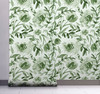 GW5133 Grace & Gardenia Watercolor Floral on Paper Peel and Stick Wallpaper Roll 20.5 inch Wide x 18 ft. Long, Green