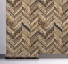GW7101 Grace & Gardenia Wooden Chevron Pattern Peel and Stick Wallpaper Roll 20.5 inch Wide x 18 ft. Long, Brown
