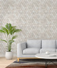 GW7081 Grace & Gardenia Wooden Hexagon Pattern Peel and Stick Wallpaper Roll 20.5 inch Wide x 18 ft. Long, Beige