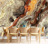 GM0090U Grace & Gardenia Onyx Marble Unpasted Premium Matte Paper Mural 13ft. wide x 10ft. height, Orange/Gray/Beige/Brown