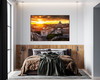 GM007F Grace & Gardenia Sunset in Rome Premium Peel and Stick Mural 69 inch wide x 46 inch height Orange Gray White