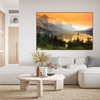 GM002F Grace & Gardenia Glacier National Park Premium Peel and Stick Mural 69 inch wide x 46 inch height Orange Green Yellow