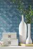 York Y6230205 Antonina Vella Mermaid Scales Wallpaper Blue