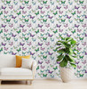 GW2241 Grace & Gardenia Painted Lady Butterflies Peel and Stick Wallpaper Roll 20.5 inch Wide x 18 ft. Long, Green Pink Purple