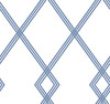 York Wallcoverings CY1507 Ribbon Stripe Trellis Wallpaper White/Blue