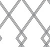 York Wallcoverings CY1509 Ribbon Stripe Trellis Wallpaper White/Black