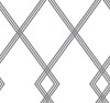 York Wallcoverings CY1509 Ribbon Stripe Trellis Wallpaper White/Black