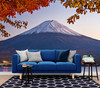 GM0580 Grace & Gardenia Mt. Fuji Premium Peel and Stick Mural 156in wide x 112in height, Blue Orange