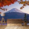 GM0580 Grace & Gardenia Mt. Fuji Premium Peel and Stick Mural 156in wide x 112in height, Blue Orange