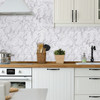 White Marble Peel and Stick Wallpaper 24"W x 195"L Self Adhesive, Gloss finish
