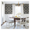 York Wallcoverings NV5568 Dante Ribbon Wallpaper Charcoal/Glint