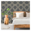 York Wallcoverings NV5568 Dante Ribbon Wallpaper Charcoal/Glint