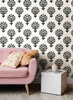 York Wallcoverings SS2532 Silhouettes Luxor Wallpaper Black/White