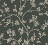 York Wallcoverings SS2502 Silhouettes Dahlia Trail Wallpaper Black/Taupe