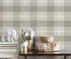 York Wallcoverings FH4083 Woven Buffalo Check Wallpaper Linen