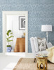 York Wallcoverings Bohemian Luxe BO6733 Laurel Damask Wallpaper Blue