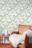 York Wallcoverings Bohemian Luxe BO6643 Feather and Fringe Wallpaper Cream Blue