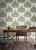York Wallcoverings Bohemian Luxe BO6702 Mystic Forest Wallpaper Green Coral