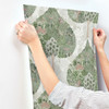 York Wallcoverings Bohemian Luxe BO6702 Mystic Forest Wallpaper Green Coral