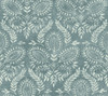 York Wallcoverings Bohemian Luxe BO6735 Laurel Damask Wallpaper Teal