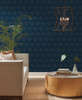 York Wallcoverings Bohemian Luxe BO6695 Starlight Wallpaper Blue Silver