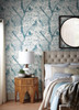 York Wallcoverings Bohemian Luxe BO6632 Peacock Block Print Wallpaper Teal