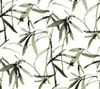 York Wallcoverings Black and White Resource Library BW3842 Bamboo Ink Wallpaper Green Black