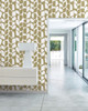 York Black & White BW3892 Primitive Vines Wallpaper Metallic Gold