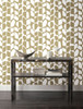 York Black & White BW3892 Primitive Vines Wallpaper Metallic Gold