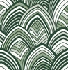 2969-87354 Cabarita Green Art Deco Flocked Leaves Wallpaper Glam Style Abstract Theme Non Woven Material Pacifica Collection from A-Street Prints by Brewster Made in Great Britain