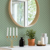 2969-26001 Lisbeth Green Geometric Lattice Wallpaper Coastal Style Graphics Theme Non Woven Material Pacifica Collection from A-Street Prints by Brewster Made in Great Britain