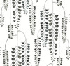 York Wallcoverings Black and White Resource Library BW3943 Deco Wisteria Wallpaper Black Metallic