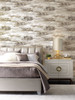 York Wallcoverings Black and White Resource Library BW3961 Birch Bark Texture Wallpaper Black Gold