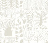 York Wallcoverings Black and White Resource Library BW3861 Primitive Trees Wallpaper White Cream