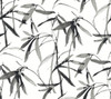 York Wallcoverings Black and White Resource Library BW3843 Bamboo Ink Wallpaper Black White