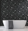 York Wallcoverings Black and White Resource Library BW3985 Prismatic Wallpaper Black Silver