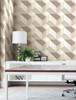 York Wallcoverings Black and White Resource Library BW3881 Graphic Geo Blocks Wallpaper White Cream