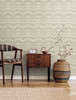 York Wallcoverings Black and White Resource Library BW3912 Petite Watercolor Chevron Wallpaper Cream