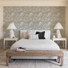 2969-87353 Cabarita Grey Art Deco Flocked Leaves Wallpaper Glam Style Abstract Theme Non Woven Material Pacifica Collection from A-Street Prints by Brewster Made in Great Britain