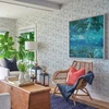 2969-26042 Augustine Slate Distressed Geometric Wallpaper Eclectic Style Abstract Theme Non Woven Material Pacifica Collection from A-Street Prints by Brewster Made in Great Britain