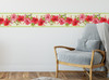 GB20031g8 Hibiscus and Butterfly Peel and Stick Wallpaper Border 8 in Height x 15ft Long Pink Green Off White Yellow