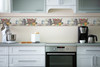 GB40011g8 Basket and Kitchenware Peel and Stick Wallpaper Border 8 in Height x 15ft Off White Brown Gray Red Blue