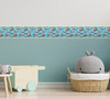 GB90061g8 Cartoon Fish Peel and Stick Wallpaper Border 8 in Height x 15ft Long Blue Green Orange