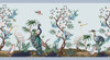 GB50031g8 Chinoiserie Herons  Peel and Stick Wallpaper Border 8 in Height x 15ft Long Blue Green White