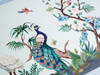 GB50031g8 Chinoiserie Herons  Peel and Stick Wallpaper Border 8 in Height x 15ft Long Blue Green White