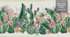 GB50131g8 Grace & Gardenia Cactus Flowers Peel and Stick Wallpaper Border 8 in Height x 15ft Long, Green Beige Pink